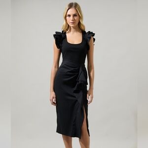 Sugarlips Black Midi Dress